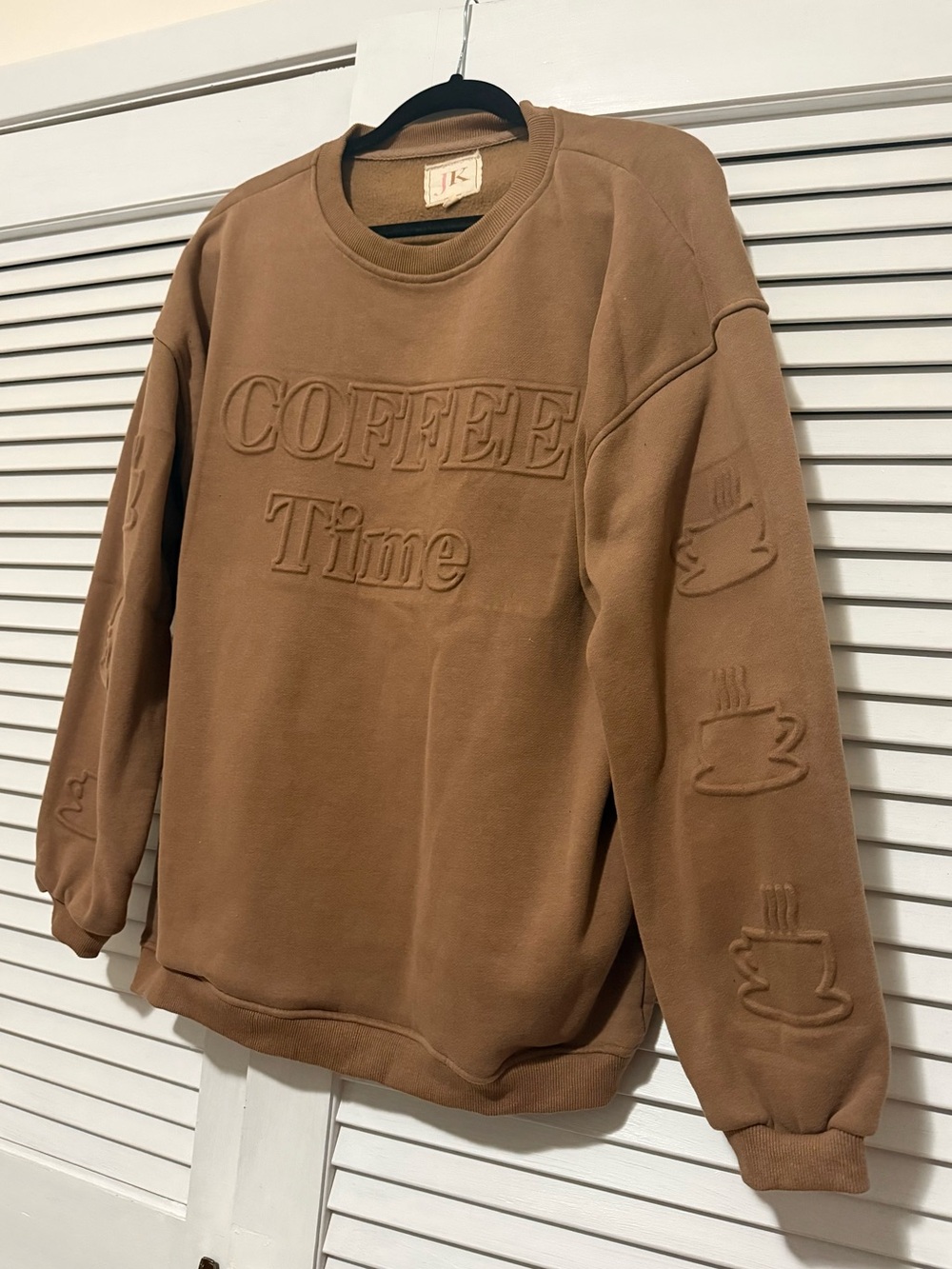 Coffee Time Womens Pullover Sweater - Brown Large
